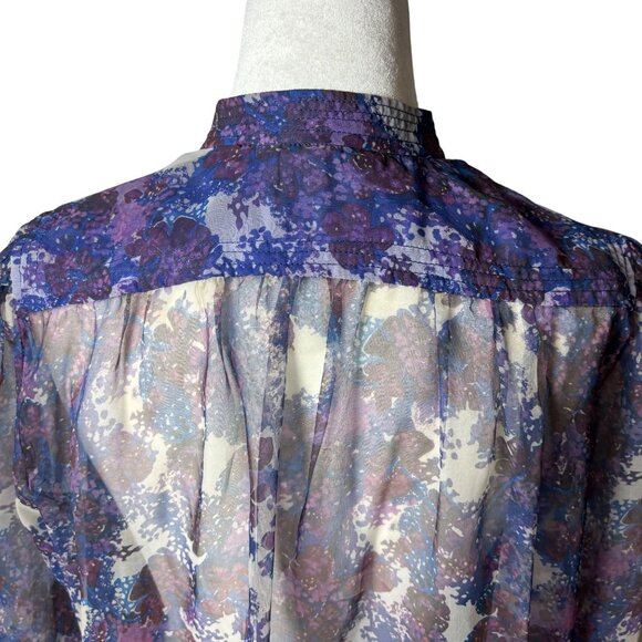 Vintage Dalani II Sheer Floral Maxi Dress 70s Boho Ethereal Size 12 USA Made - Picture 7 of 12